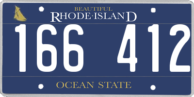 RI license plate 166412