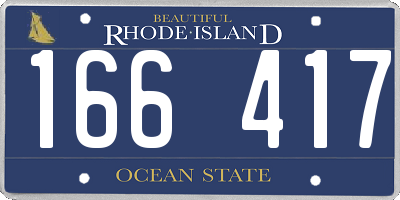 RI license plate 166417