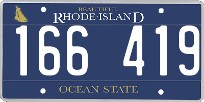 RI license plate 166419