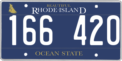 RI license plate 166420