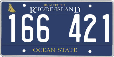 RI license plate 166421