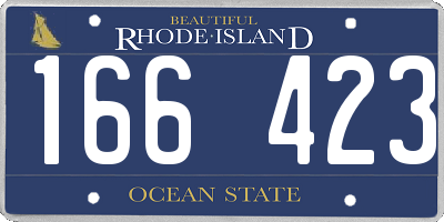 RI license plate 166423