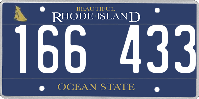 RI license plate 166433
