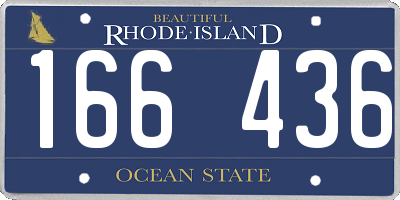 RI license plate 166436