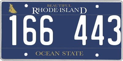 RI license plate 166443