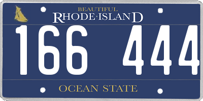 RI license plate 166444