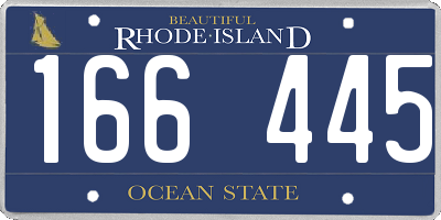RI license plate 166445