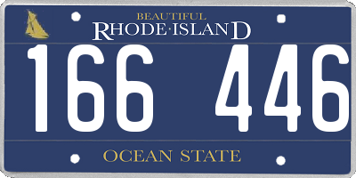 RI license plate 166446
