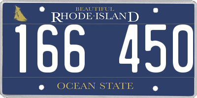 RI license plate 166450
