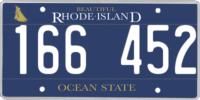 RI license plate 166452