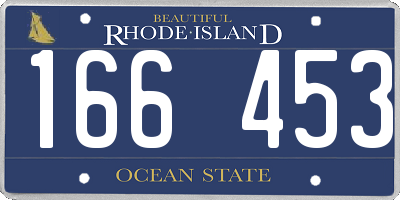 RI license plate 166453