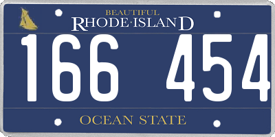 RI license plate 166454