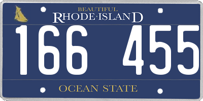 RI license plate 166455