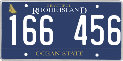 RI license plate 166456