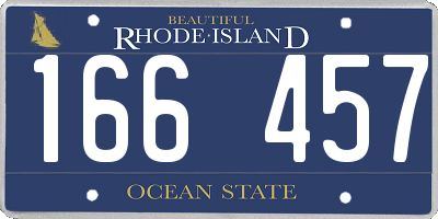 RI license plate 166457