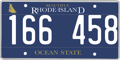 RI license plate 166458