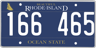 RI license plate 166465