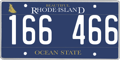 RI license plate 166466