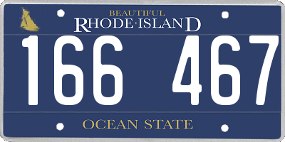RI license plate 166467