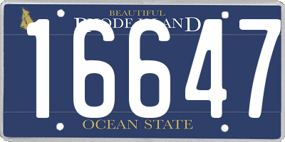 RI license plate 16647