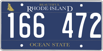 RI license plate 166472