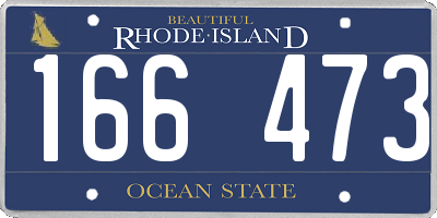 RI license plate 166473
