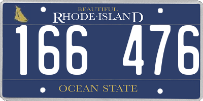 RI license plate 166476