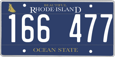 RI license plate 166477