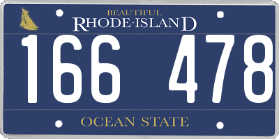 RI license plate 166478