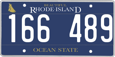 RI license plate 166489
