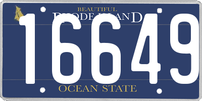 RI license plate 16649