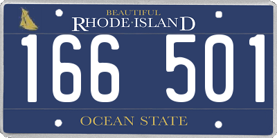 RI license plate 166501