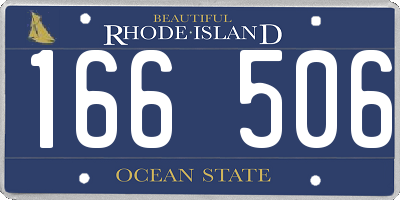 RI license plate 166506
