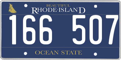 RI license plate 166507