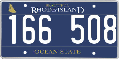 RI license plate 166508