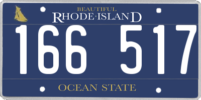 RI license plate 166517