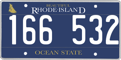 RI license plate 166532