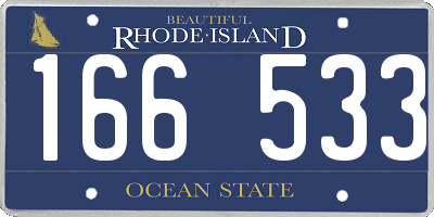 RI license plate 166533