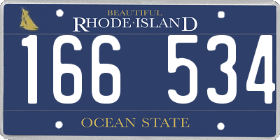 RI license plate 166534
