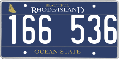 RI license plate 166536