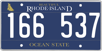 RI license plate 166537