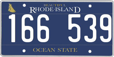 RI license plate 166539