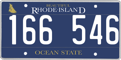 RI license plate 166546