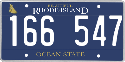 RI license plate 166547