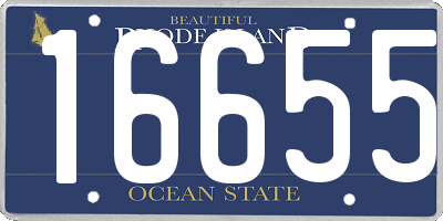 RI license plate 16655