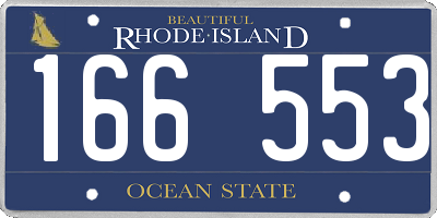 RI license plate 166553