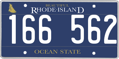 RI license plate 166562