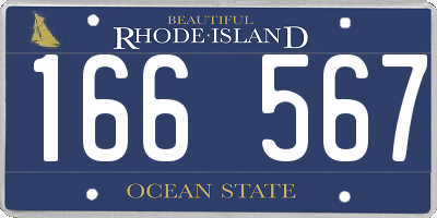 RI license plate 166567