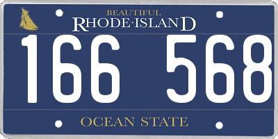 RI license plate 166568