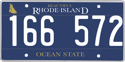 RI license plate 166572